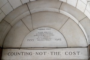 Memorial to nurses who died in the conflict from 'S Barts' 18 10 14