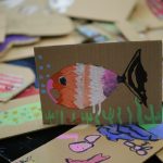 Cardboard cutout of fish