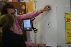 Student learning stop motion animation